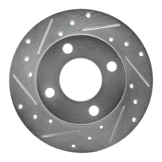R1 Concepts EDZ-73007L Brake Rotor Drilled and Slotted Silver